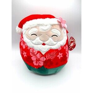 Squishmallow Nick the SANTA CLAUS in a Red Hawaiian Shirt 12”